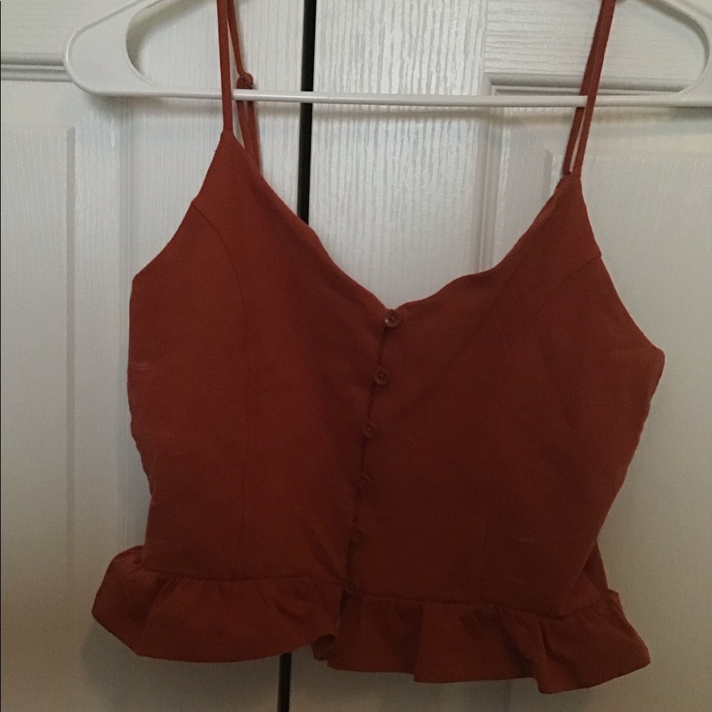 Forever 21 Button-Front Crop Top